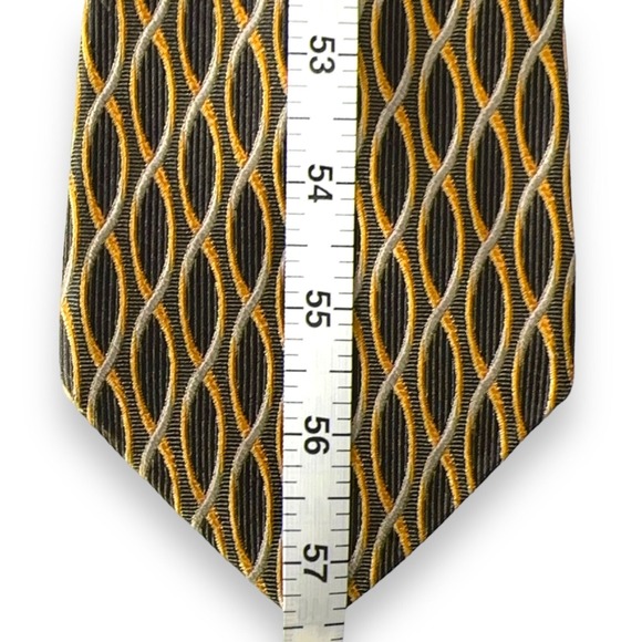 Robert Talbott Best of Class Tie Size 4 x 57 Gold Silver 100% Silk Van Boven - Picture 8 of 8